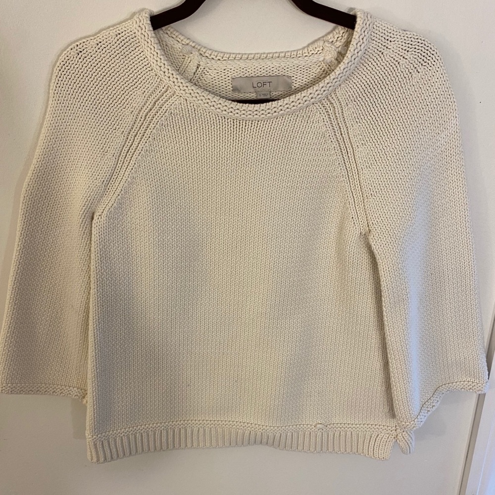 LOFT Cream Sweater - Picture 2 of 5